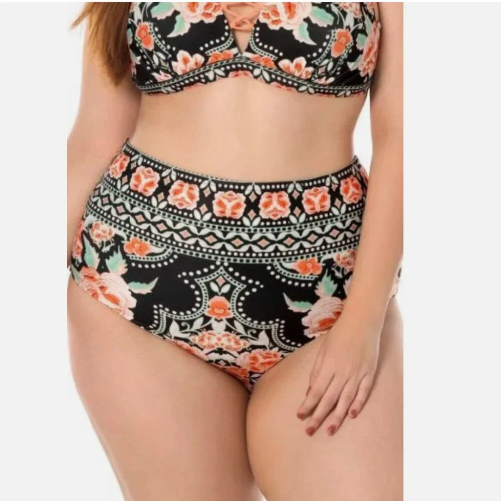NWT BECCA Swimsuit Bikini 2 pc set Plus Size 2X (20-22) High Waist